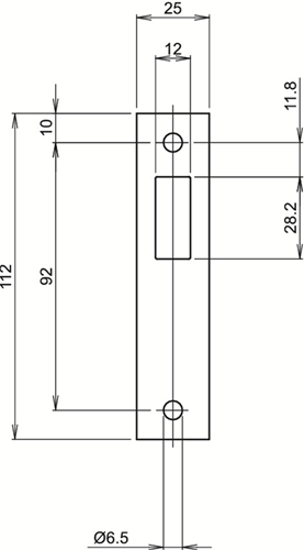 Chargez l'image dans la visionneuse de la galerie, Lips spt2477r sluitplaat voor schuifdeursloten | rechthoekig | rvs. | 112 x 25 mm - 7170389