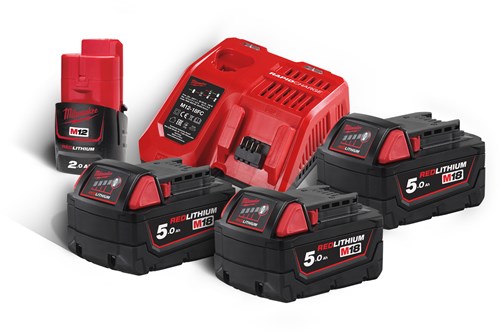 Chargez l'image dans la visionneuse de la galerie, Milwaukee m18 nrg-503 - multilader m12-18 fc + 3x m18 5.0 ah accu