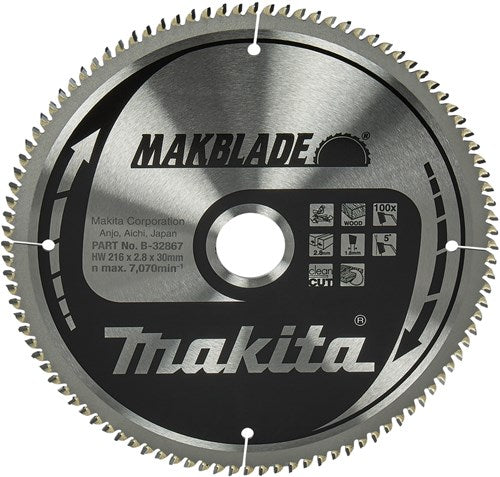 ギャラリービューアに画像をロードする, Makita accessoires makita afkortzaagblad voor hout | makblade | ø 216mm asgat 30mm 100t - b-32867
