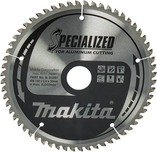 Load image into Gallery viewer, Makita accessoires cirkelzaagblad | aluminium | 190x30x2,4 60t 0g - b-33261
