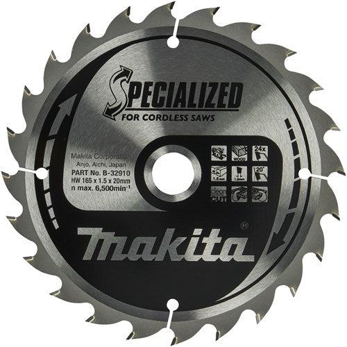 Load image into Gallery viewer, Makita accessoires cirkelzaagblad hout 165x20x1,5 24t 20g - b-32910