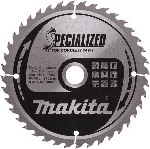 Afbeelding laden in galerijviewer, Makita accessoires cirkelzaagblad | hout | 165x20x1,6 40t 18g - b-32960