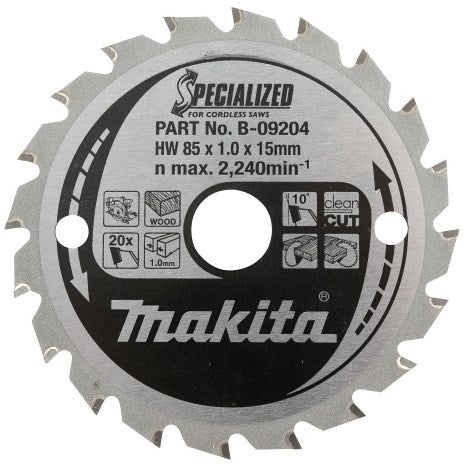 Load image into Gallery viewer, Makita accessoires cirkelzaagblad hout 85x15x1,0 20t 10g - b-16885