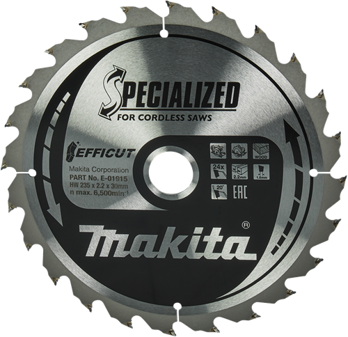 Afbeelding laden in galerijviewer, Makita accessoires cirkelzaagblad hout | efficut 235x30x2,2 24t 20g - e-01915 - e-01915