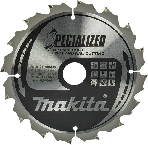 Load image into Gallery viewer, Makita accessoires cirkelzaagblad | hout | tipe 190x30x2,016t 23g - b-33059