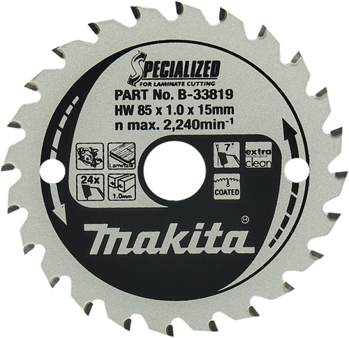Load image into Gallery viewer, Makita accessoires cirkelzaagblad laminaat | specialized 85x15x1,0 24t 7g - b-33819 b-33819