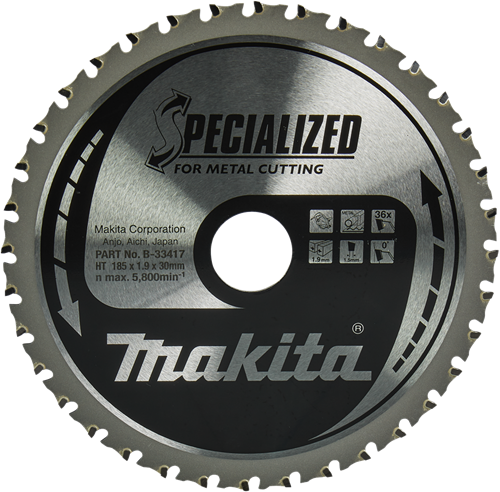 Load image into Gallery viewer, Makita accessoires cirkelzaagblad staal | specialized 185x30x1,9 36t 0g - b-33417 b-33417