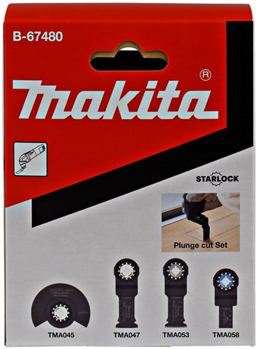 Load image into Gallery viewer, Makita accessoires invalzaagset multitool 4-delig starlock tma045, tma047, tma053, tma058 - b-67480