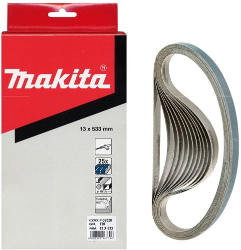 Afbeelding laden in galerijviewer, Makita accessoires schuurband blue lengte 533mm breedte 13mm korrel 60 - p-39497