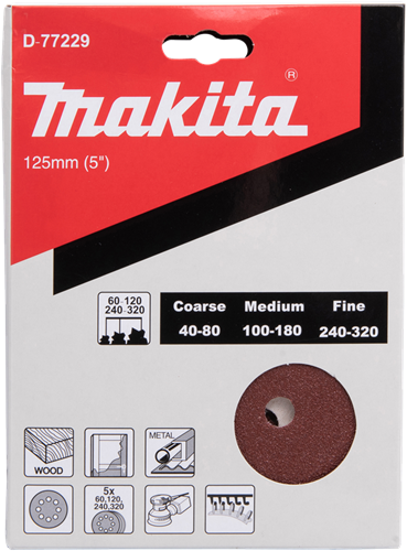 Afbeelding laden in galerijviewer, Makita accessoires schuurschijf 125mm red velcro - d-77229 - d-77229