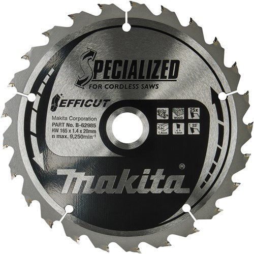 Load image into Gallery viewer, Makita accessoires twin-pack cirkelzaagblad hout | efficut 165x20x1,4 25t 23g - b-62985-2