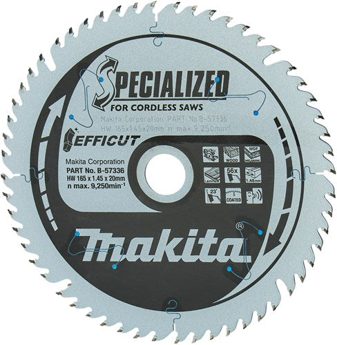 Load image into Gallery viewer, Makita accessoires twin-pack cirkelzaagblad hout efficut 165x20x1,45 56t 23g - b-57336-2