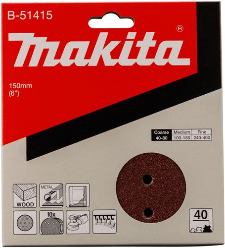 Afbeelding laden in galerijviewer, Makita accessoires makita b-51415 schuurschijf 150mm k40 red velcro