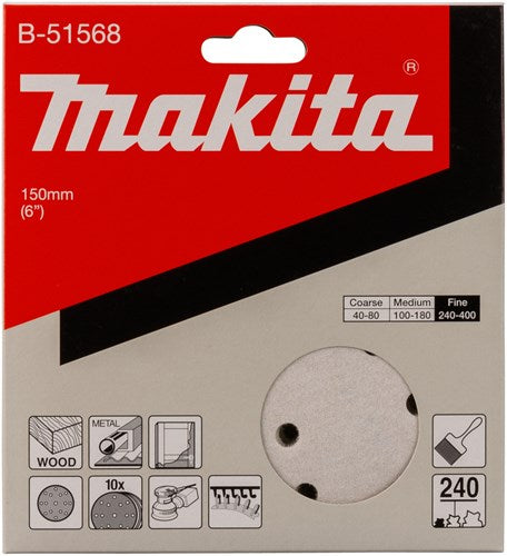 Afbeelding laden in galerijviewer, Makita accessoires schuurschijf k240 150mm - b-51568 - b-51568