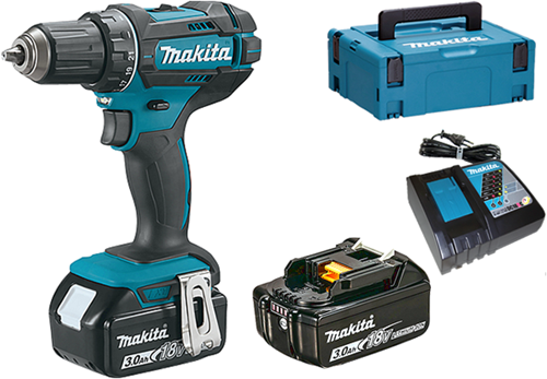 ギャラリービューアに画像をロードする, Makita ddf482rfj 18v boor- schroefmachine 3,0 ah accu (2 st), snellader, mbox