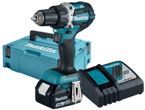 Chargez l'image dans la visionneuse de la galerie, Makita ddf484rf1j 18v boor- schroefmachine koolborstelloos 3,0 ah accu (1 st), snellader, mbox