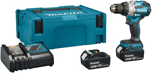 Afbeelding laden in galerijviewer, Makita dhp489rtj | 18 v klopboor- schroefmachine 5,0 ah accu (2 st), snellader, in mbox - dhp489rtj