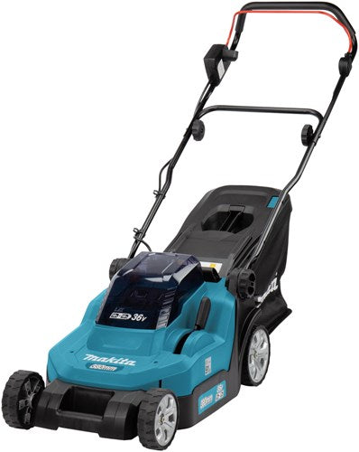Chargez l'image dans la visionneuse de la galerie, Makita dlm382cm2 2x18 v grasmaaier 38 cm 4,0 ah accu (2 st), duolader (dc18sh), in doos - dlm382cm2