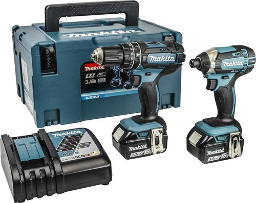 Afbeelding laden in galerijviewer, Makita dlx2131jx 18v accu klopboormachine dhp482 + slagschroevendraaier dtd152 combiset (2x 3.0ah accu) in mbox