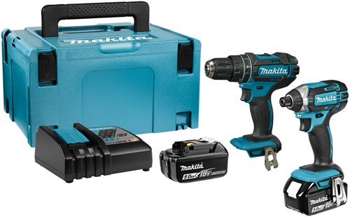 Load image into Gallery viewer, Makita dlx2131tj 18v combiset dhp482 accu klopboormachine + dtd152 slagschroevendraaier (2x 5.0ah accu) in mbox