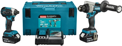 Load image into Gallery viewer, Makita dlx2545tj 18v combiset ddf492 boor- schroefmachine + dtd153 slagschroevendraaier (2x 5.0ah en lader) in mbox - dlx2545tj