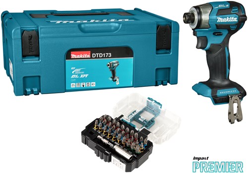Load image into Gallery viewer, Makita dtd173zjx1 | accu slagschroevendraaier | 18v | excl. accu's en lader, in mbox met bitset - dtd173zjx1