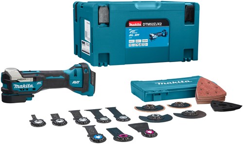 Load image into Gallery viewer, Makita dtm52zjx2 18 v multitool zonder accu`s en lader, met accessoire set in m-box | zonder accu's lader - dtm52zjx2