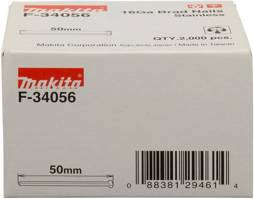 Chargez l'image dans la visionneuse de la galerie, Makita accessoires brad rvs lengte 50mm uitvoering rvs a2 draaddikte 1,61mm - f-34056