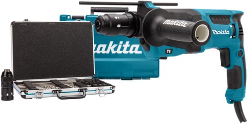 Load image into Gallery viewer, Makita hr2630tx12 combihamer | sds-plus | met verwisselbare boorkop 800w 2.4j + 17-delige boor beitelset - hr2630tx12