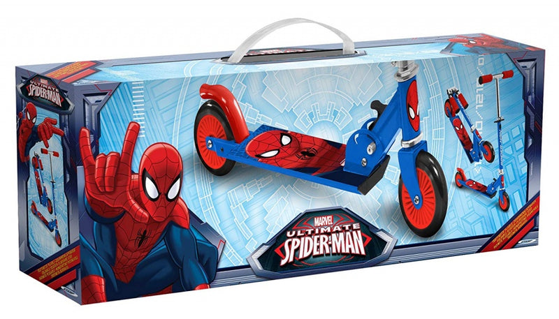 Load image into Gallery viewer, Marvel Spider-Man 2-wiel Kinderstep Opvouwbaar Voetrem Blauw Rood