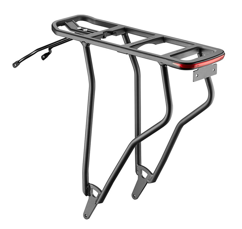 Load image into Gallery viewer, Massload achterdrager alu mik, mat-zwart met spanninga lamp