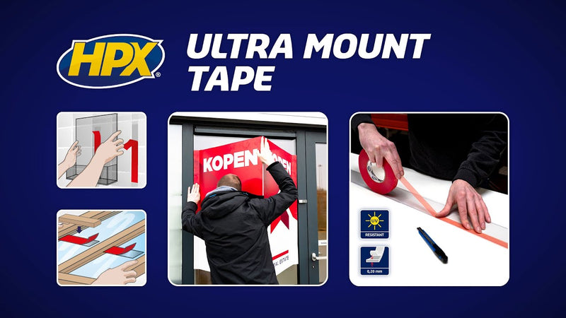 ギャラリービューアに画像をロードする, Hpx producten dubbelzijdig tape ultra mount transparant 19mm x 50m