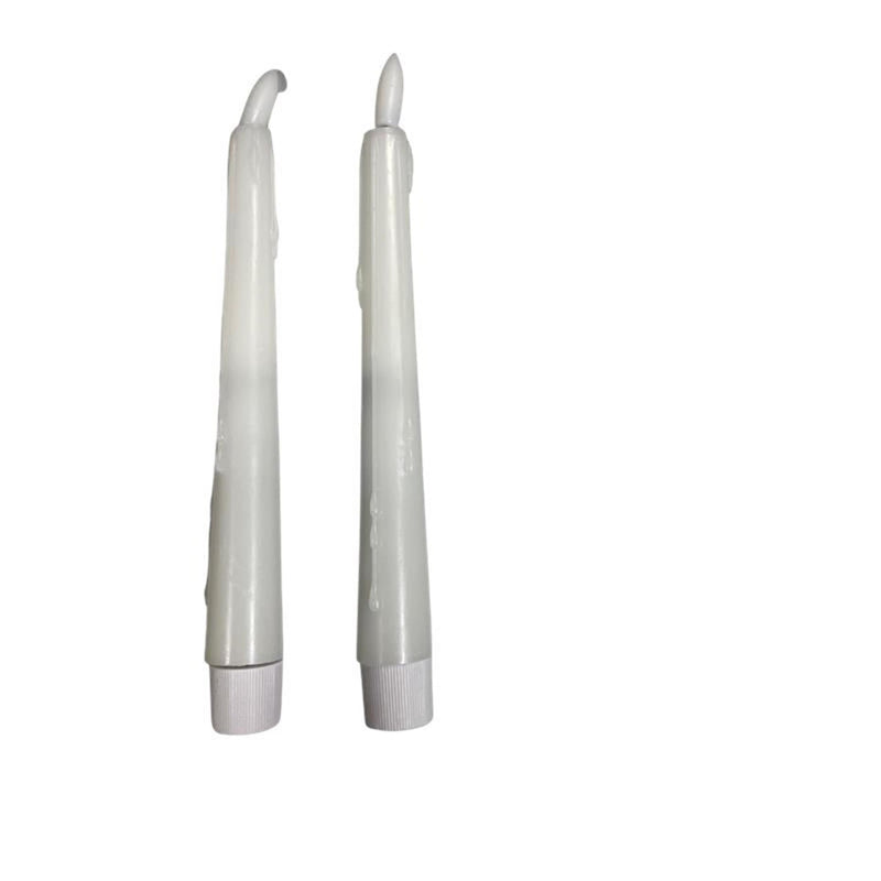 Load image into Gallery viewer, Magic flame candles led diner druip 20cm wit set a 2