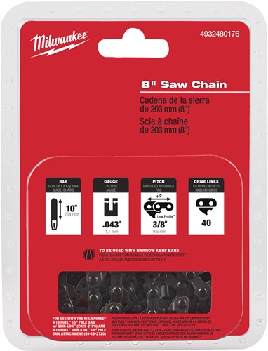 Load image into Gallery viewer, Milwaukee 20 cm 8 saw chain 3 8 x 1.1 m18 fhs ketting tbv kettingzaag 20 cm 8 voor m18 fhs20 - 4932480176