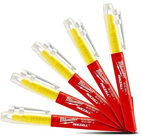 Laden Sie das Bild in Galerie -Viewer, Milwaukee accessoires inkzall markers fluo geel - 5pc. - 48223201