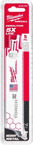 Afbeelding laden in galerijviewer, Milwaukee accessoires milwaukee heavy duty torch™ reciprozaagblad | torch 150mm x 14 tpi | 5 pc - 48475782
