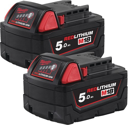 Afbeelding laden in galerijviewer, Milwaukee m18 b52 m18 accu pack, 2 x 5,0ah, gratis m12 b2 - 4932451242