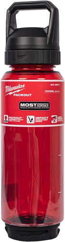Load image into Gallery viewer, Milwaukee packout™ plastic fles met drinkdop | 1005 ml | rood - 4932498637