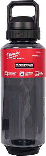 Load image into Gallery viewer, Milwaukee packout™ plastic fles met drinkdop | 1420 ml | zwart - 4932498641