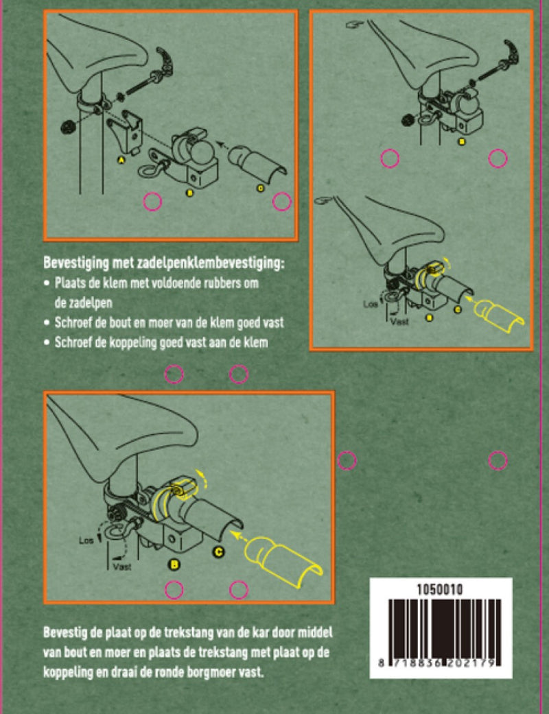 Load image into Gallery viewer, Mirage fietskarkoppeling zadelpen bevestiging, zilver, 22~24mm
