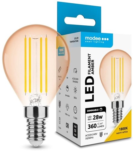 Chargez l'image dans la visionneuse de la galerie, Enzo modee led kogel e14 4-28w 1800k filament amber dimbaar - led7420