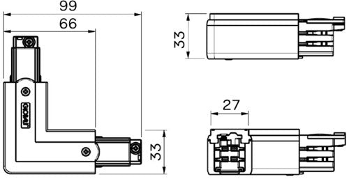Chargez l'image dans la visionneuse de la galerie, Nordic hoekstuk vast 90gr. tbv. rail wit links 5050030