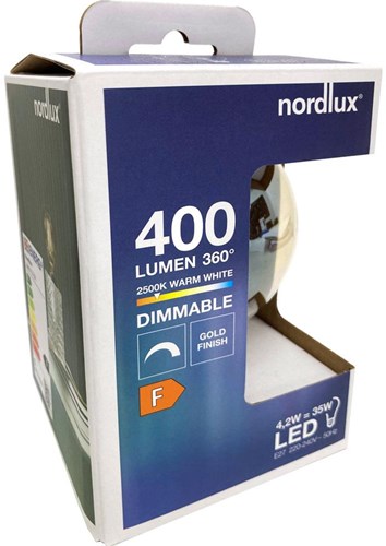 Cargue la imagen en el visor de la galería, Enzo nordlux led globe g95 e27 4,2-35w 2500k filament gold dimbaar - 2760130
