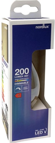Cargue la imagen en el visor de la galería, Enzo nordlux led tipkaars e14 3-21w 2200k filament spiraal gold dimbaar - 2760020