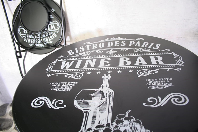 Afbeelding laden in galerijviewer, Sens bistroset paris 3-delig metaal zwart