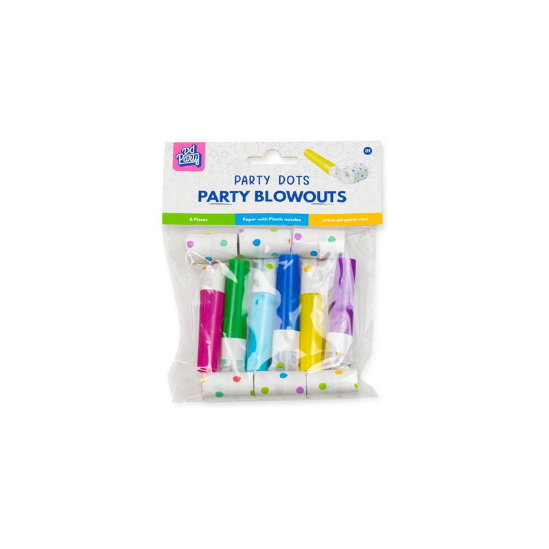 Afbeelding laden in galerijviewer, Paperdreams party roltong - party dots - 10cm papier plastic- pak a 6 stuks