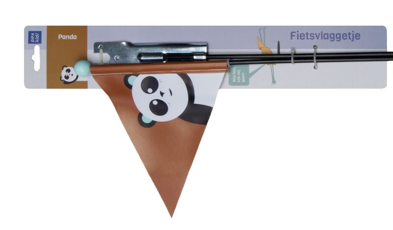 Afbeelding laden in galerijviewer, Beveiligingsvlag Pexkids Panda Braun met een Panda -print