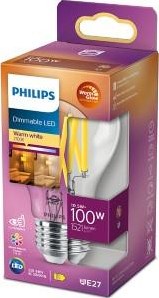 Cargue la imagen en el visor de la galería, Philips led lamp transparant - 100 w - e27 - dimbaar warmwit licht