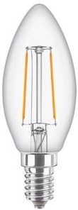 Chargez l'image dans la visionneuse de la galerie, Philips led kaars e14 2-25w 2700k filament helder - led3713