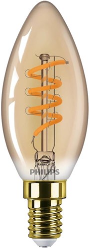 Afbeelding laden in galerijviewer, Philips led kaars e14 3,5-15w 2000k filament gold dimbaar blister - 5100305